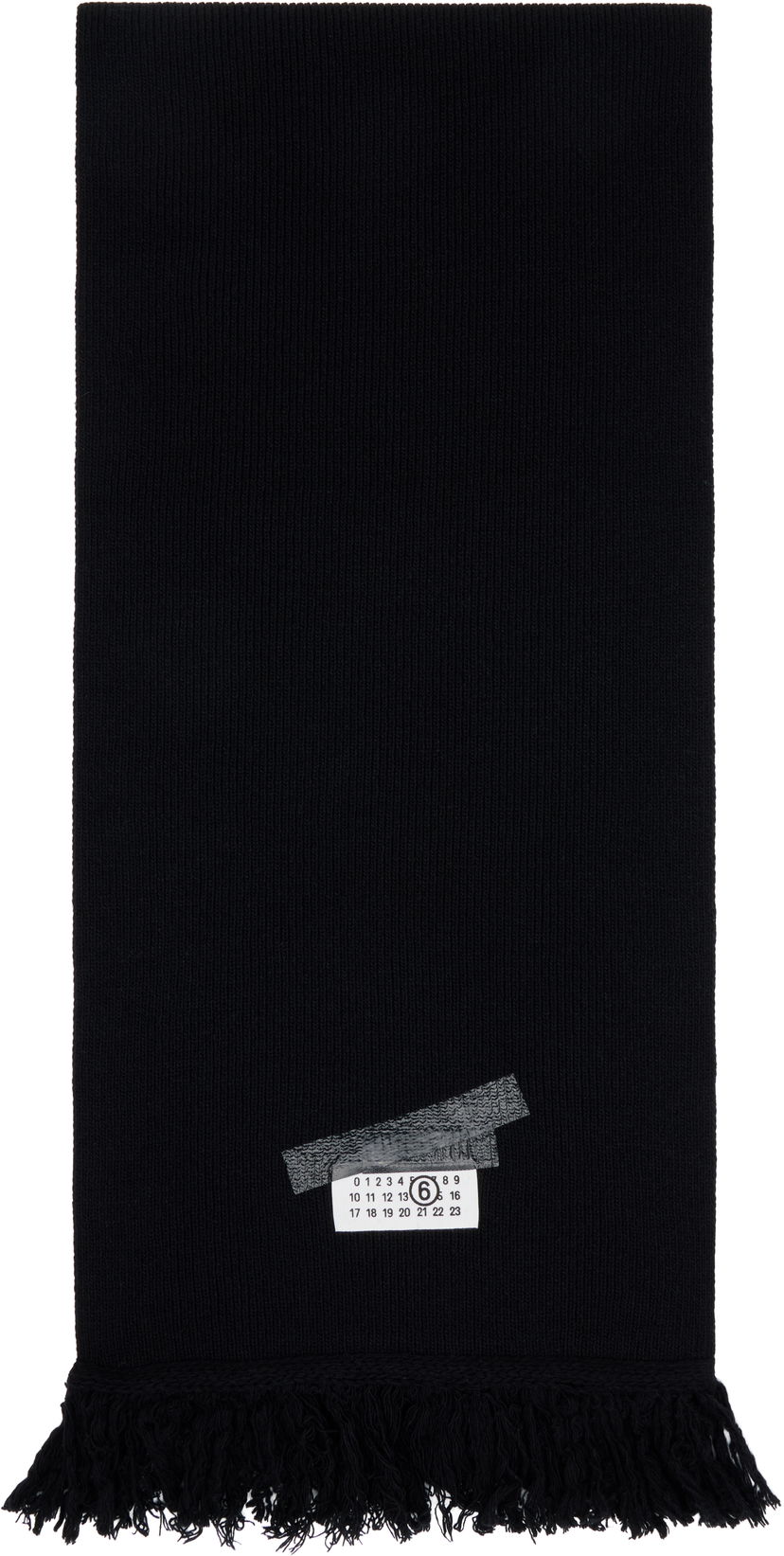 Šál Maison Margiela MM6 Maison Margiela Taped Label Wool Scarf Čierna | SH2TE0004 M13168