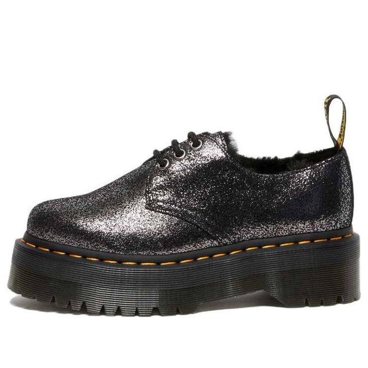 Tenisky a topánky Dr. Martens Dr. Martens 1461 Faux Fur-Lined Metallic Leather Platform Shoes Metalická | 27957012, 0