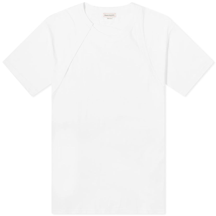 Tričko Alexander McQueen Raw Harness T-Shirt Biela | 770850QXAAE-9000