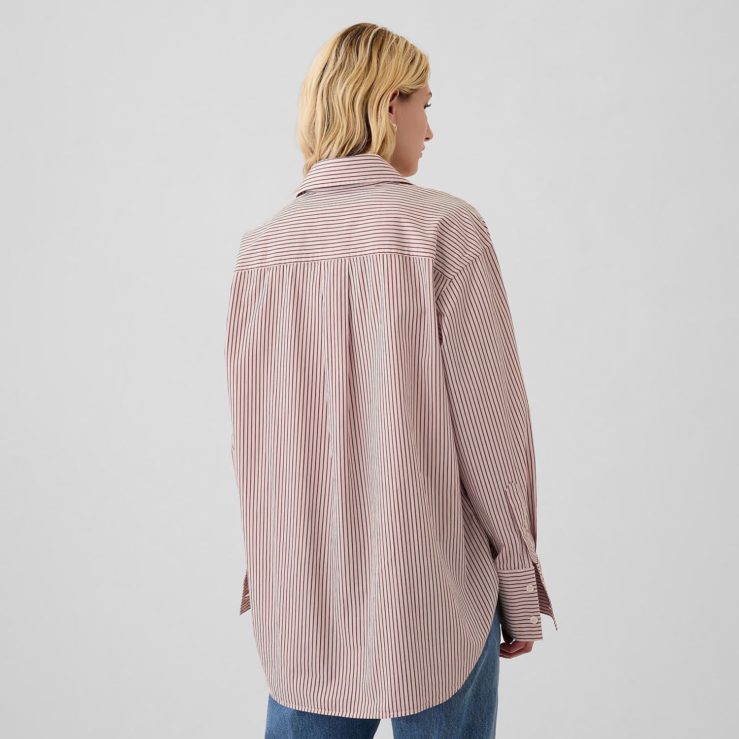 Košeľa GAP Shirt Cuff Big Shirt Red Pink Stripe S Béžová | 519040-01, 1