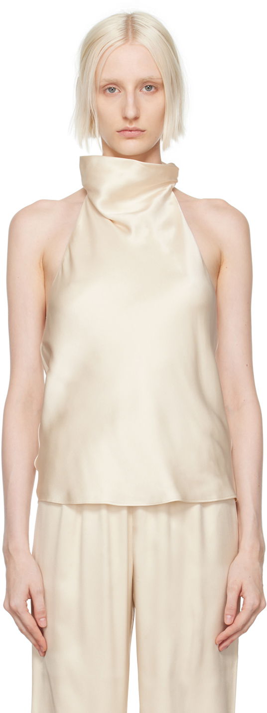 Tielko Anine Bing Eliana Satin Halter Top Béžová | A-07-7838-SDA26, 0