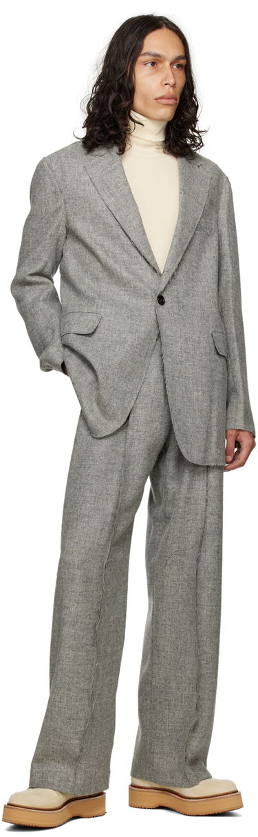 Bunda R13 R13 Raw Cut Blazer Šedá | R13MR183-R269A, 3