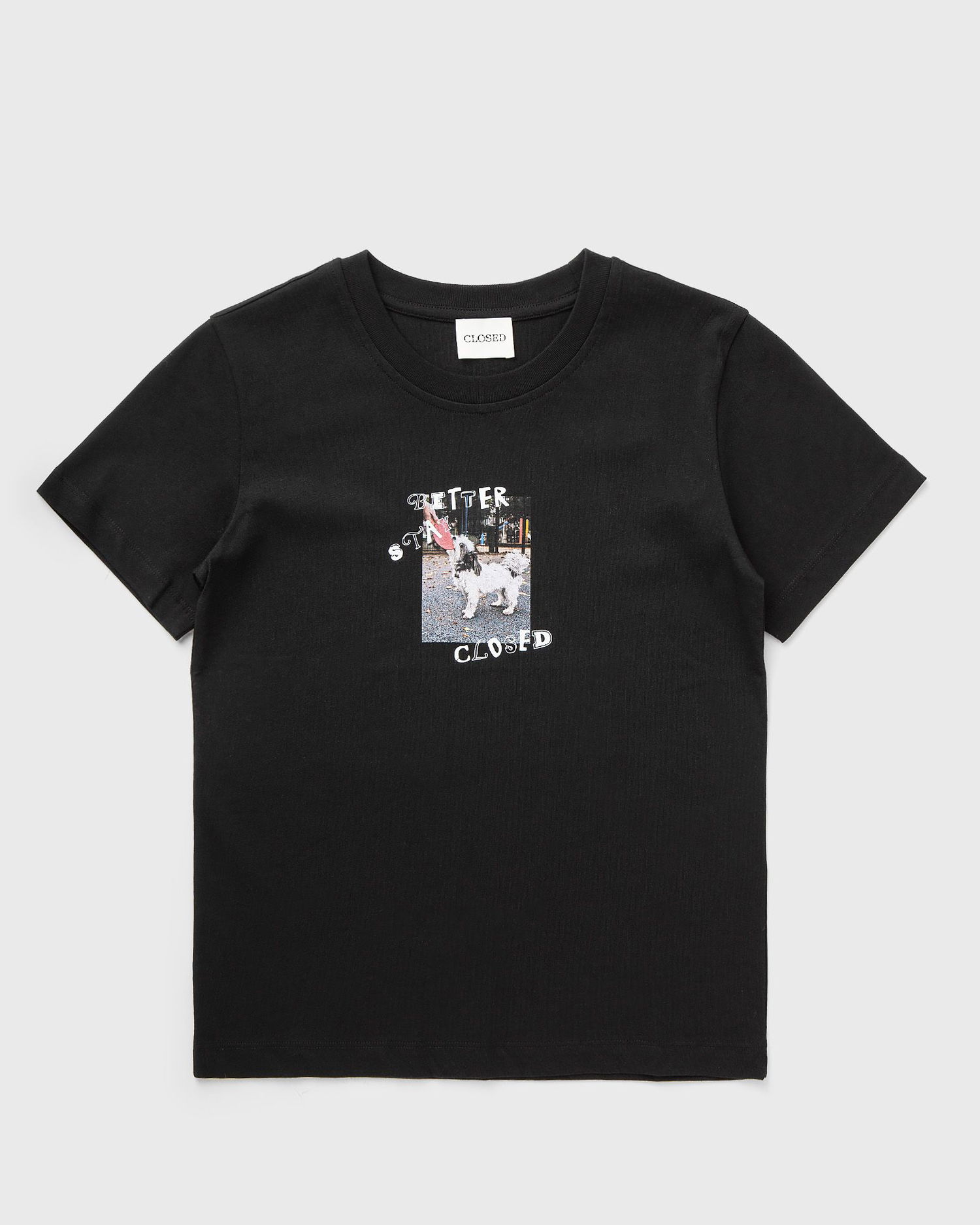 Tričko CLOSED Printed T-Shirt with 'Better Stay Closed' Dog Graphic Čierna | C95927-44H-PR-100, 0