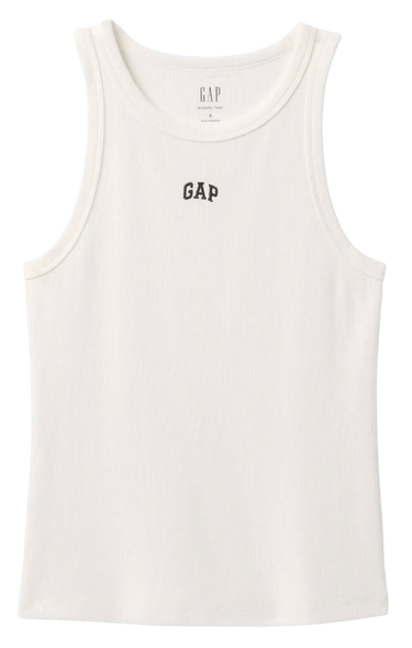 Tielko GAP Ribbed Logo Americana Tank Top Biela | 729562-00, 2