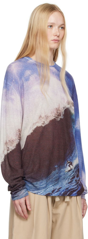 Sveter ERL ERL Wave Print Knit Sweater Modrá | ERL10N013, 1