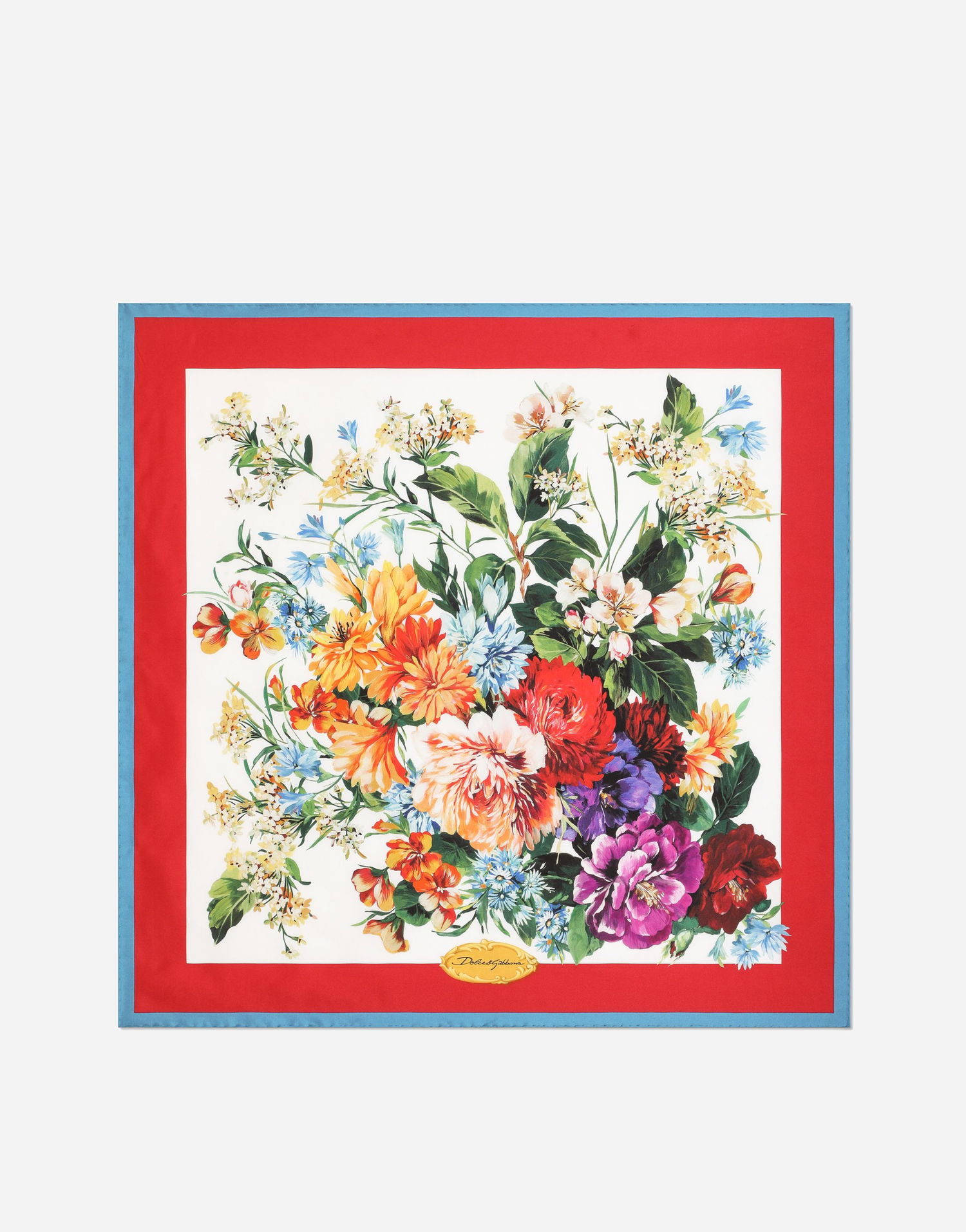 Šál Dolce & Gabbana Dolce & Gabbana 70x70 Silk Twill Floral Print Foulard Rôznofarebný | FN092RGDC7BHS5PC, 0