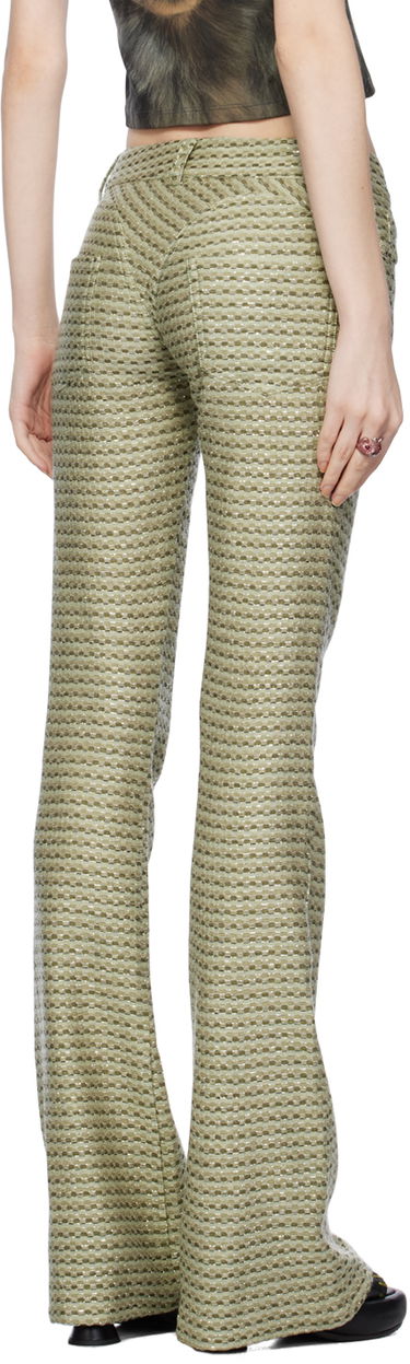 Nohavice Collina Strada Collina Strada Checked Flare Trousers Zelené | XX6012, 2