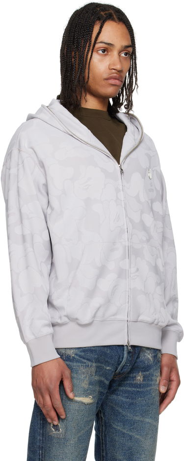 Mikina BAPE A Bathing Ape Camo Jacquard Zip Hoodie Modrá | 001ZPL301302M, 4