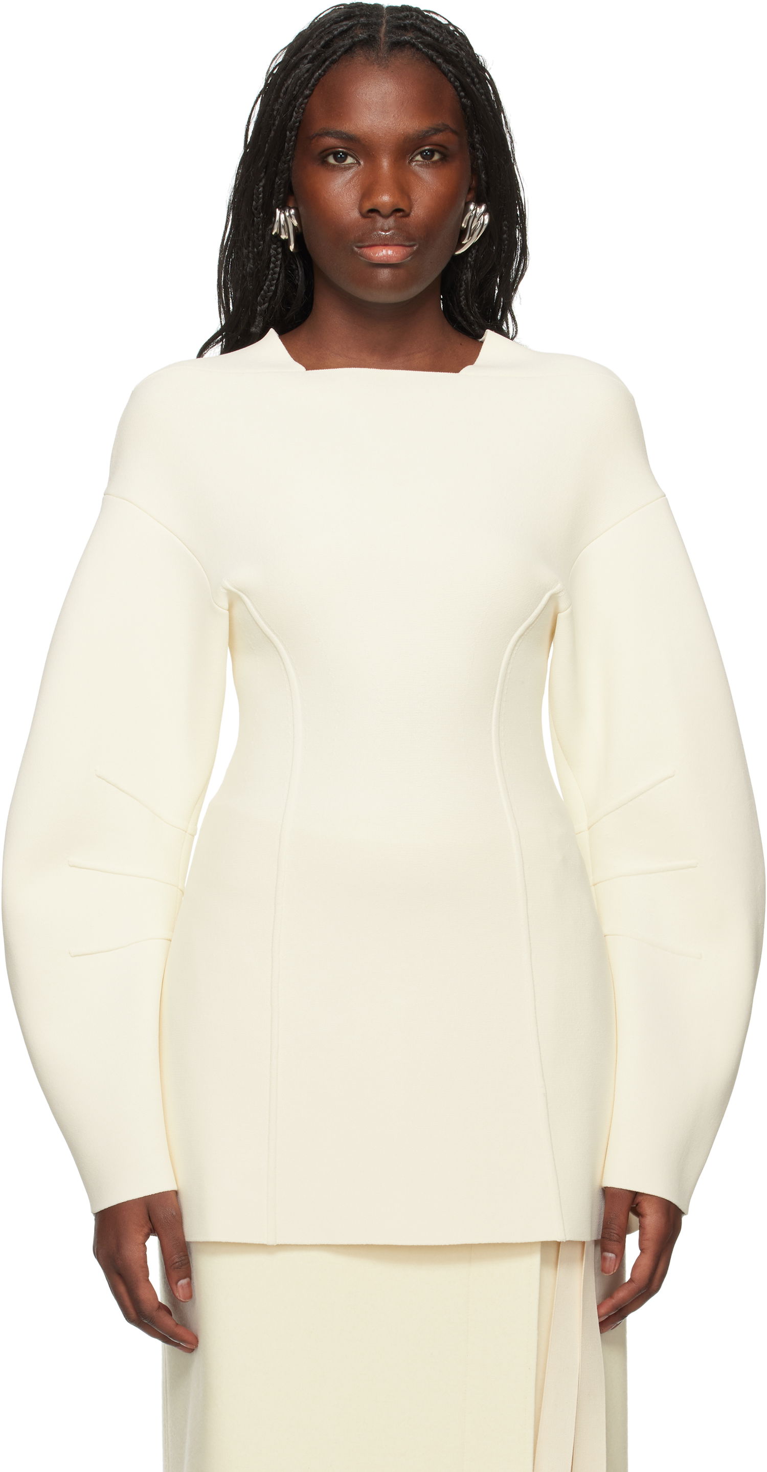 Sveter Jil Sander Long Sleeve Sweater Biela | J03GP0147_J18329, 0