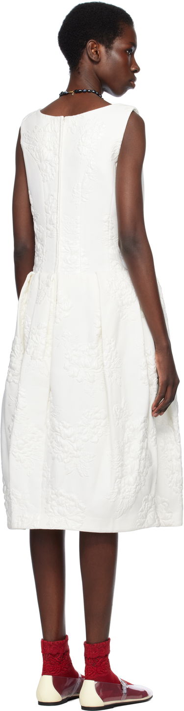 Šaty Comme des Garçons Comme des Garçons Jacquard Flower Pattern Midi Dress Biela | RO-O008-051-1, 2