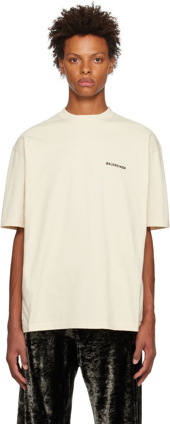 Tričko Balenciaga Medium Fit T-Shirt Béžová | 612966-TMVF4-9069, 0