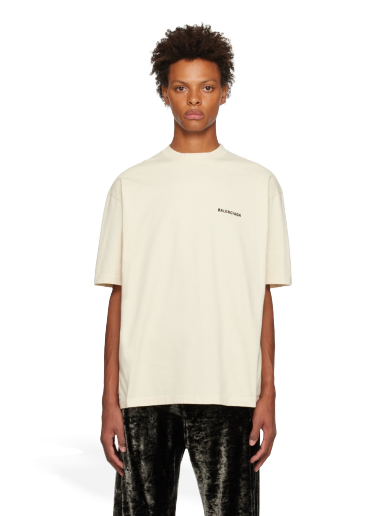 Tričko Balenciaga Medium Fit T-Shirt Béžová | 612966-TMVF4-9069