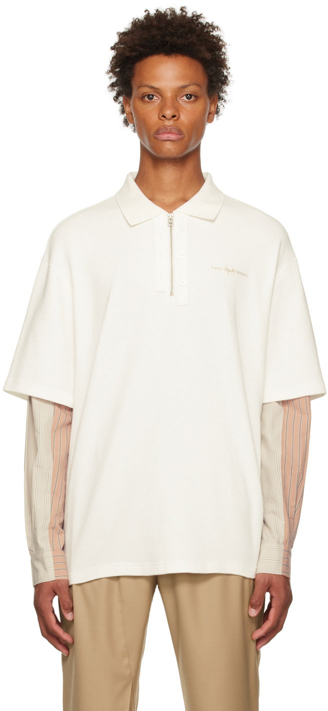 Polo tričko Feng Chen Wang Feng Chen Wang Paneled Polo Biela | FMF14PL01, 0