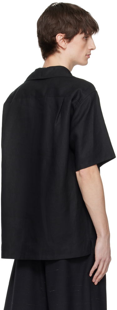Košeľa Dolce & Gabbana Dolce&Gabbana Three-Button Short-Sleeved Linen Shirt Čierna | G5NE3TFU4JB, 2