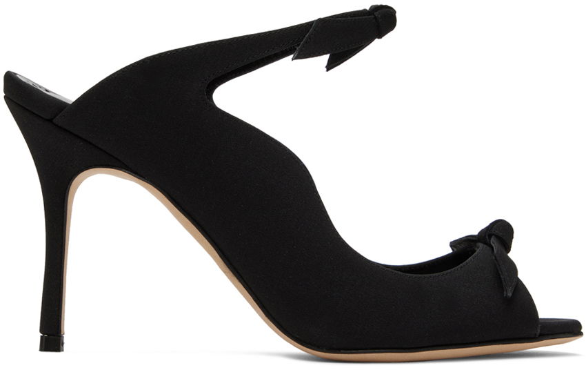 Doplnky Manolo Blahnik Manolo Blahnik Fiocchetti Bow Detail Slingback Mules Čierna | 423-1696-0004, 0