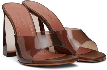 Tenisky a topánky Amina Muaddi Brigitte Glass Heeled Sandals Hnedá | BRIGITTE GLASS SLIPPER PVC, 3