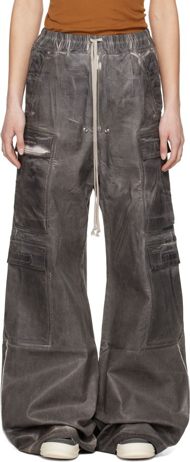 Cargo nohavice Rick Owens Rick Owens DRKSHDW Hollywood Double Jumbo Bela Denim Cargo Pants Šedá | DS01E3324 SCF, 0