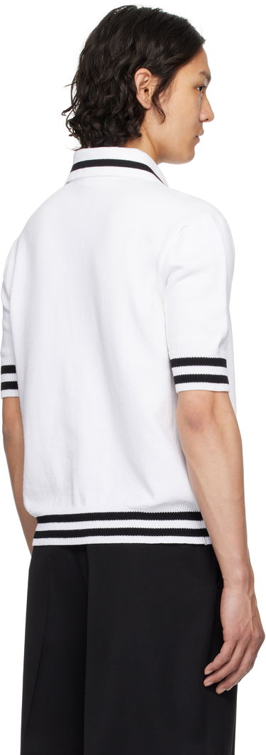 Polo tričko Balmain Balmain Logo Knit Polo Biela | EH0GB046KI49, 2