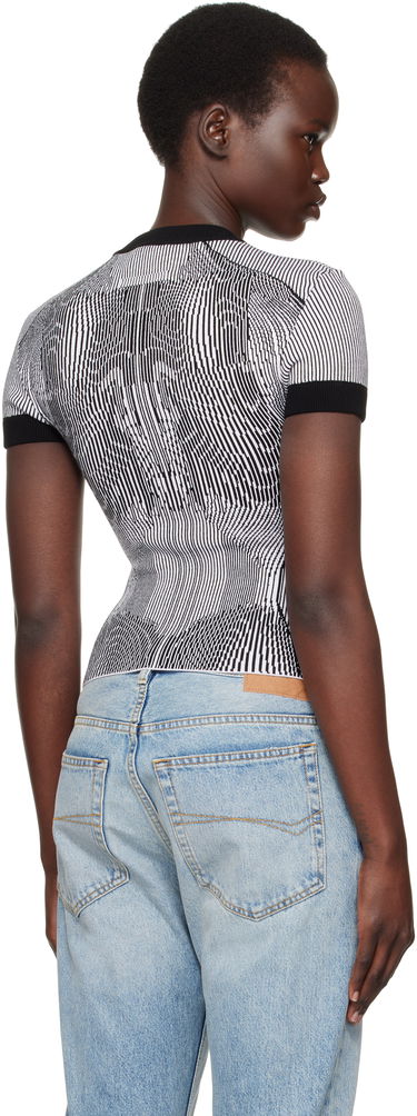 Sveter Jean Paul Gaultier Jean Paul Gaultier Morphing Pinstripes Jacquard T-Shirt Čierna | 25/33-F-TS110-M084-0100, 2