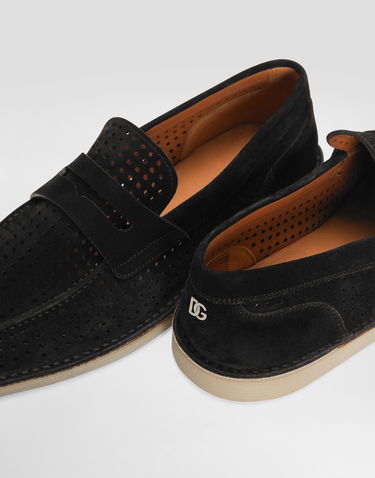 Doplnky Dolce & Gabbana Dolce & Gabbana Perforated Suede Penny Loafers Čierna | A50651A9T5980999, 3