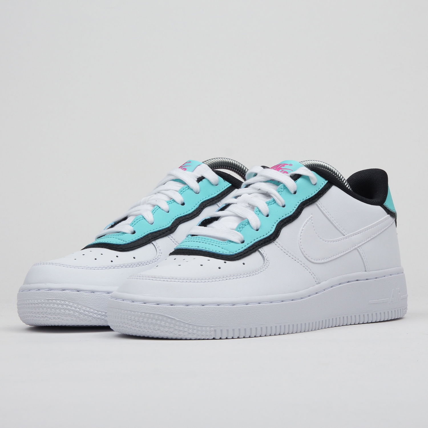 Tenisky a topánky Nike Air Force 1 Low ''Double Layer - Aqua Black'' GS Biela | BV1084-100, 1