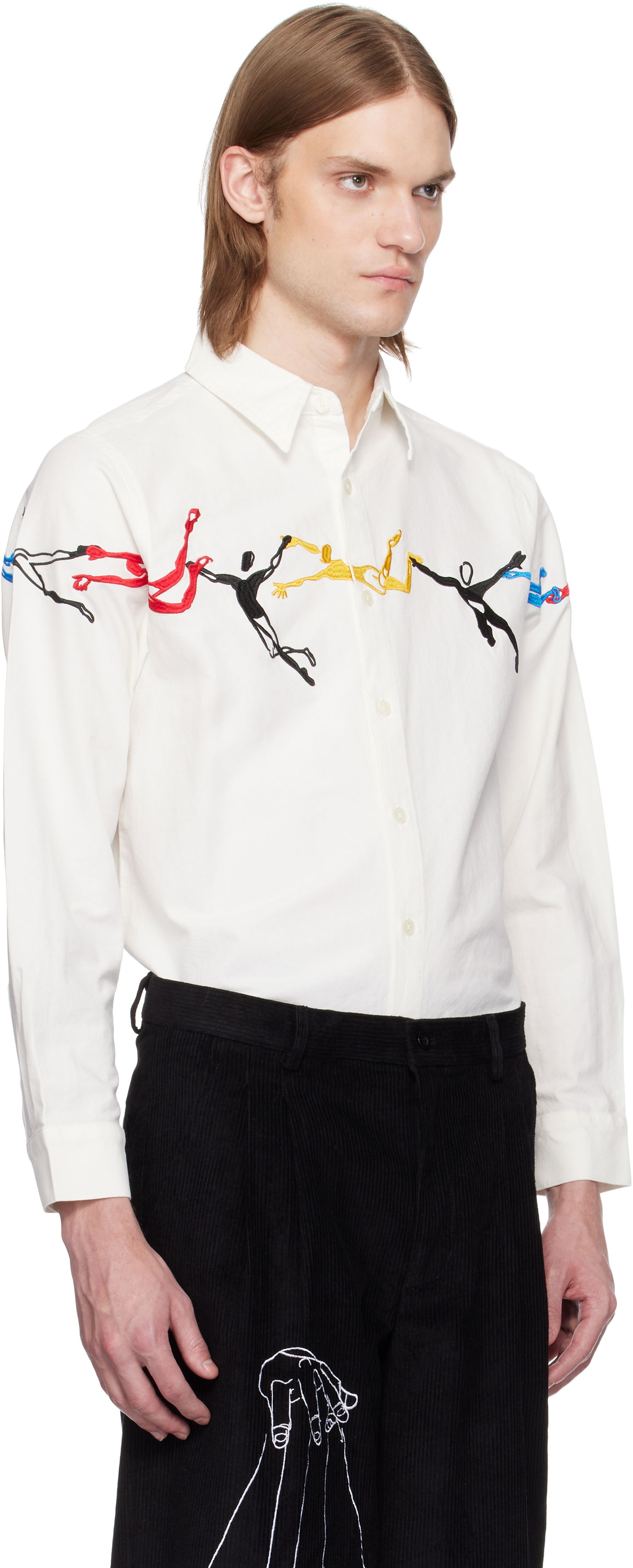 Košeľa KidSuper KidSuper Embroidered Figures Shirt Biela | SS25-LTP-05, 1