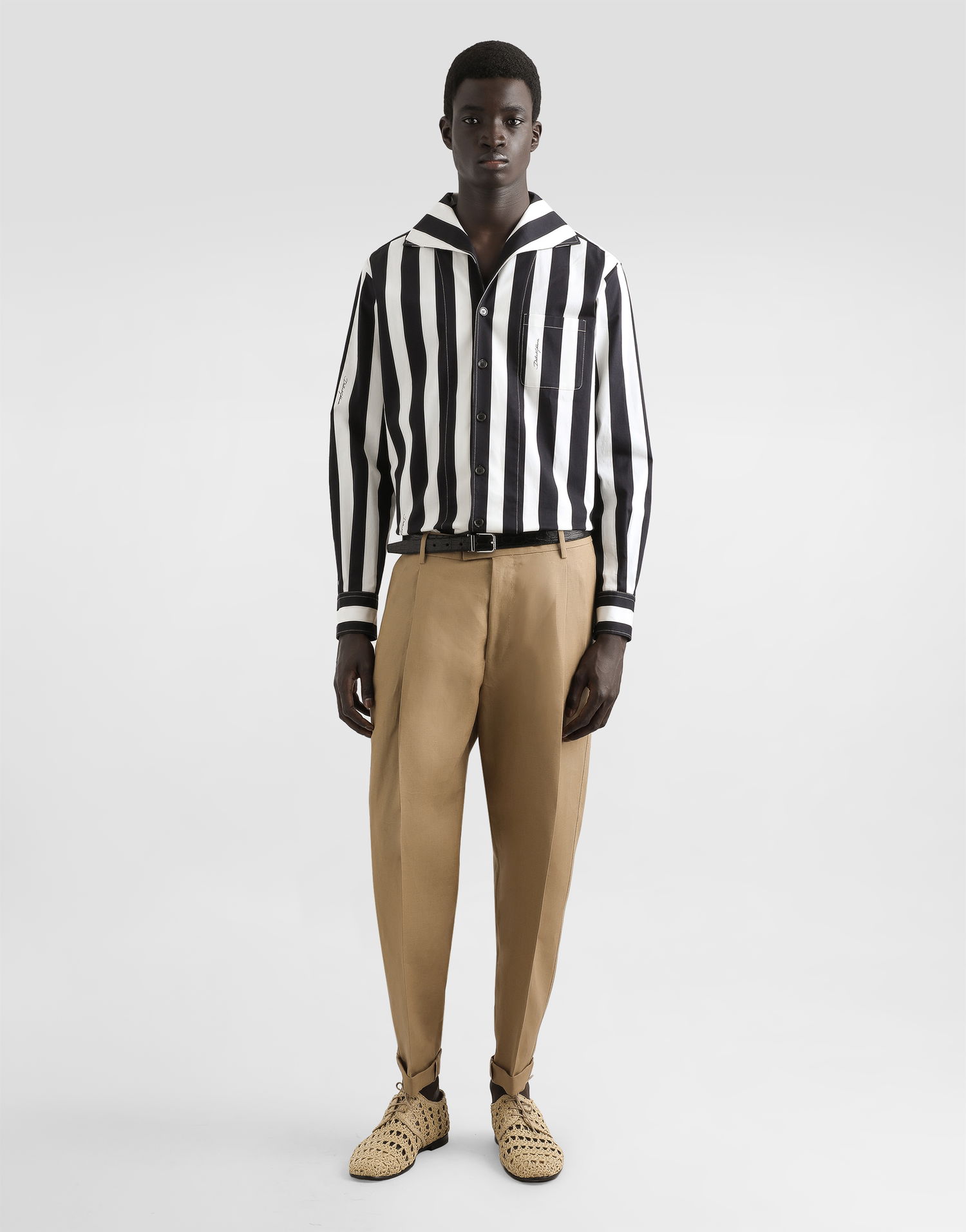 Nohavice Dolce & Gabbana Dolce & Gabbana Linen Pleated Cropped Trousers 56 Béžová | GP114TFU4MCM0453, 1