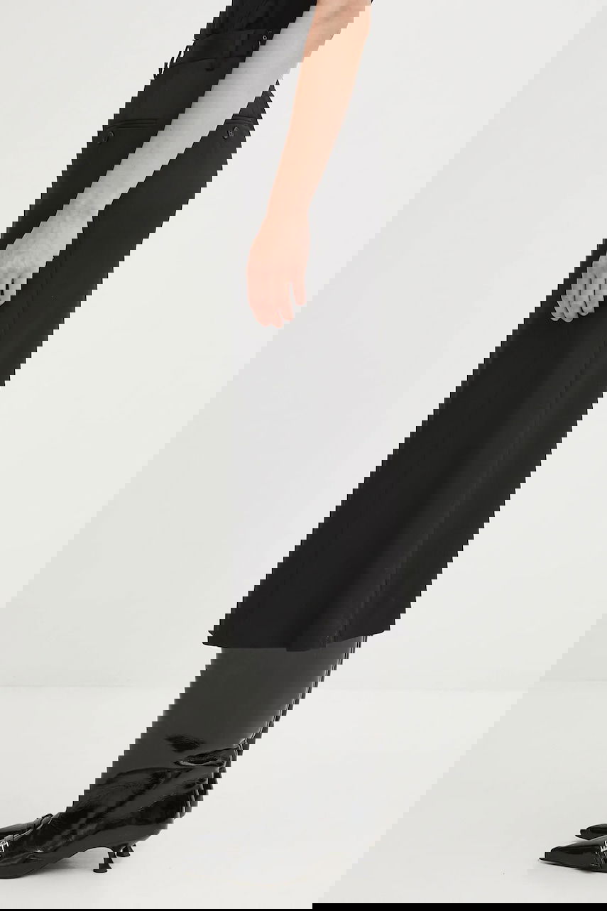 Sukňa Maison Margiela MM6 Maison Margiela Wool Blend Midi A-Line Skirt with Front Pockets Čierna | S52MI0021.S47848.900, 1