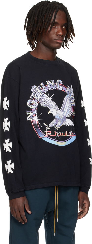 Tričko Rhude Rhude Notting Hill Eagle Graphic Long Sleeve T-Shirt Čierna | RHPF25TT14012, 4
