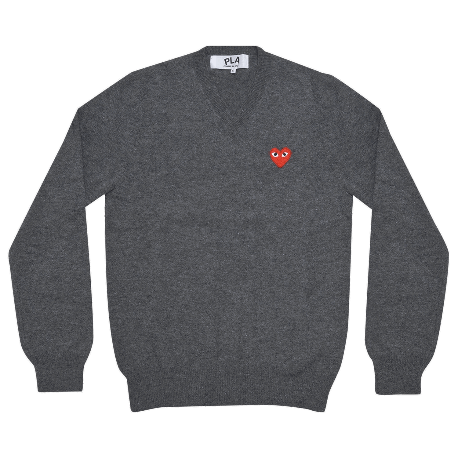 Sveter Comme des Garçons PLAY Heart Patch V-Neck Sweater Šedá | AZ N002 051 3, 0