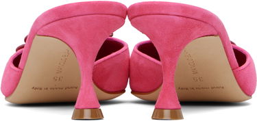 Tenisky a topánky Manolo Blahnik Manolo Blahnik Shogmu Suede Mules with Crystal Embellishment Ružová | 125-2854, 1