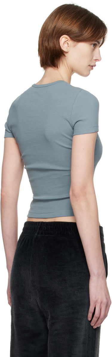 Crop Top Diesel Diesel T-Ele-Long-D Ribbed Cropped T-Shirt Modrá | A14961 0EJAI, 2