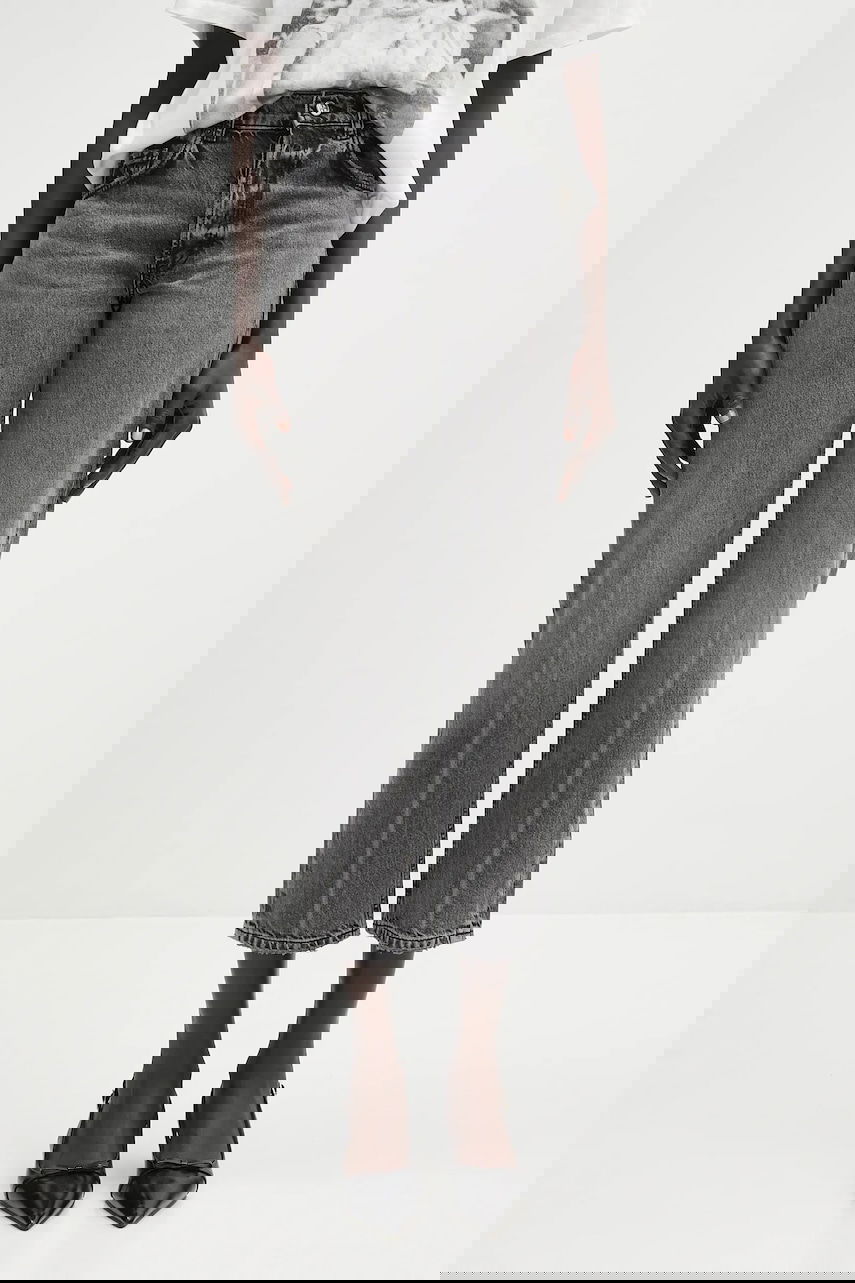 Džínsy Anine Bing Kate Jean High Waist Cropped Jeans Šedá | A.06.11158, 0