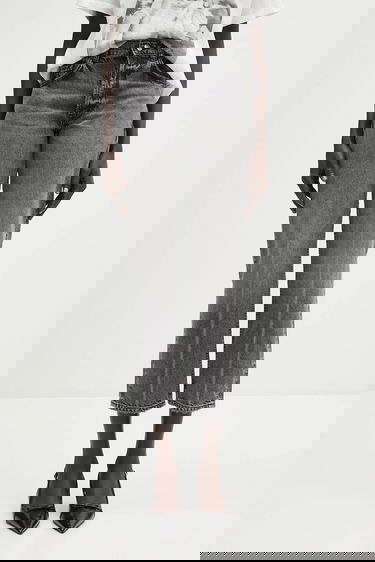 Džínsy Anine Bing Kate Jean High Waist Cropped Jeans Šedá | A.06.11158, 0