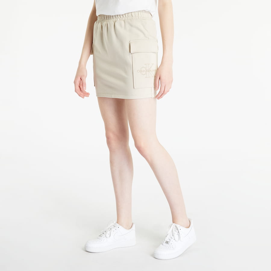 Sukňa CALVIN KLEIN JEANS Embroidered Monologo Straight Skirt Béžová | J20J220790 ACI, 0