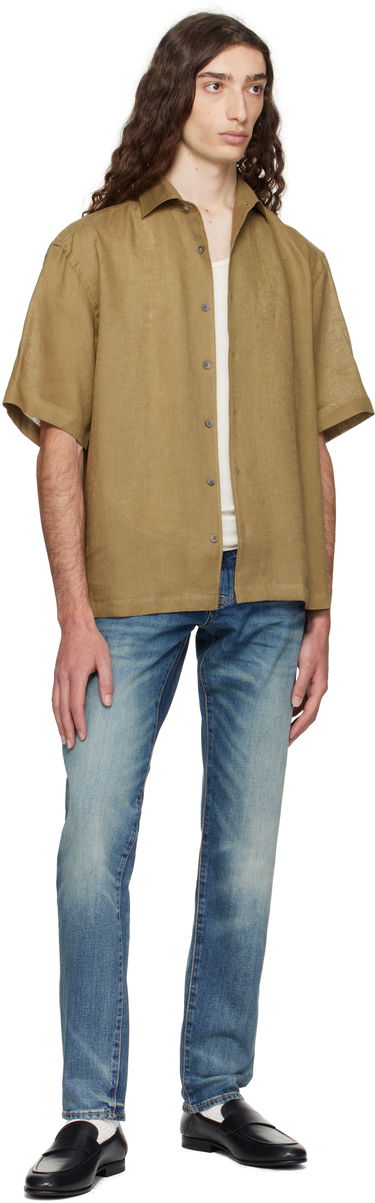 Džínsy BOSS BECKHAM x BOSS Slim-Fit Vintage-Wash Jeans Modrá | 50549119, 4
