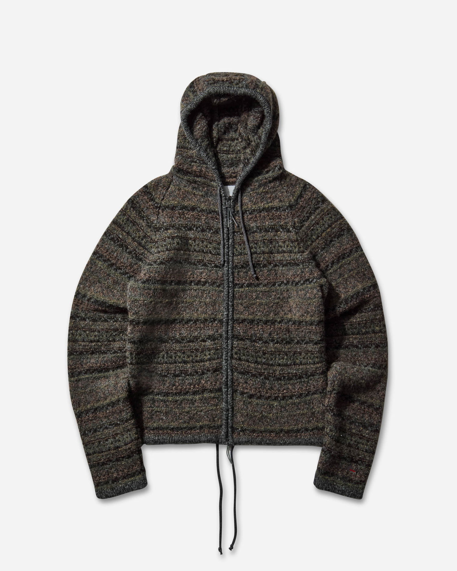 Mikina ROA Fair Isle Felted Knit Zip-Up Hoodie Zelené | RBMW0520YA74 GRN0012, 1