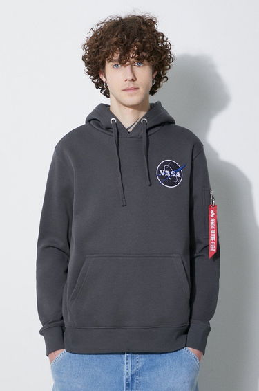 Mikina Alpha Industries NASA Orbit Hoodie Šedá | 146339., 0