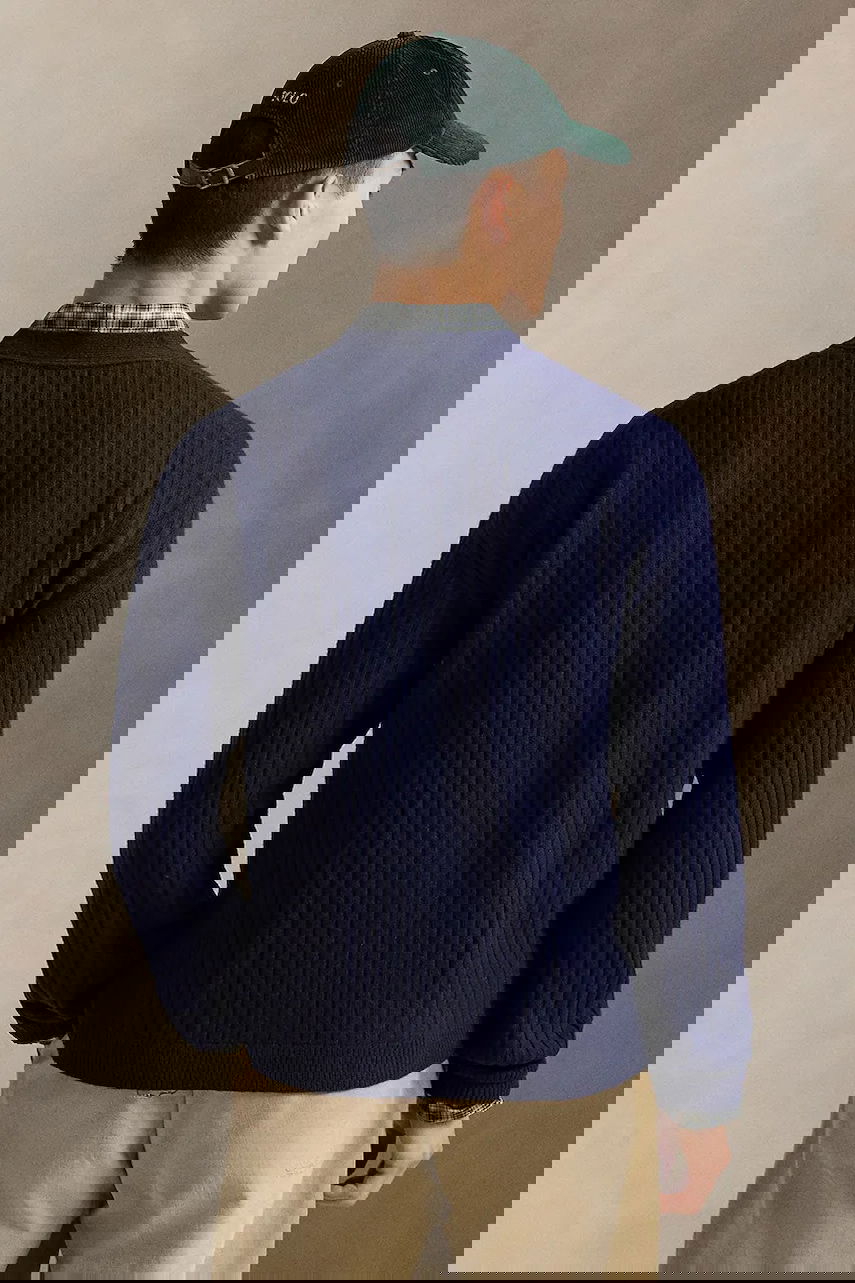 Sveter Polo by Ralph Lauren Polo Bear Wool Ribbed Cardigan Navy | 710979094, 1