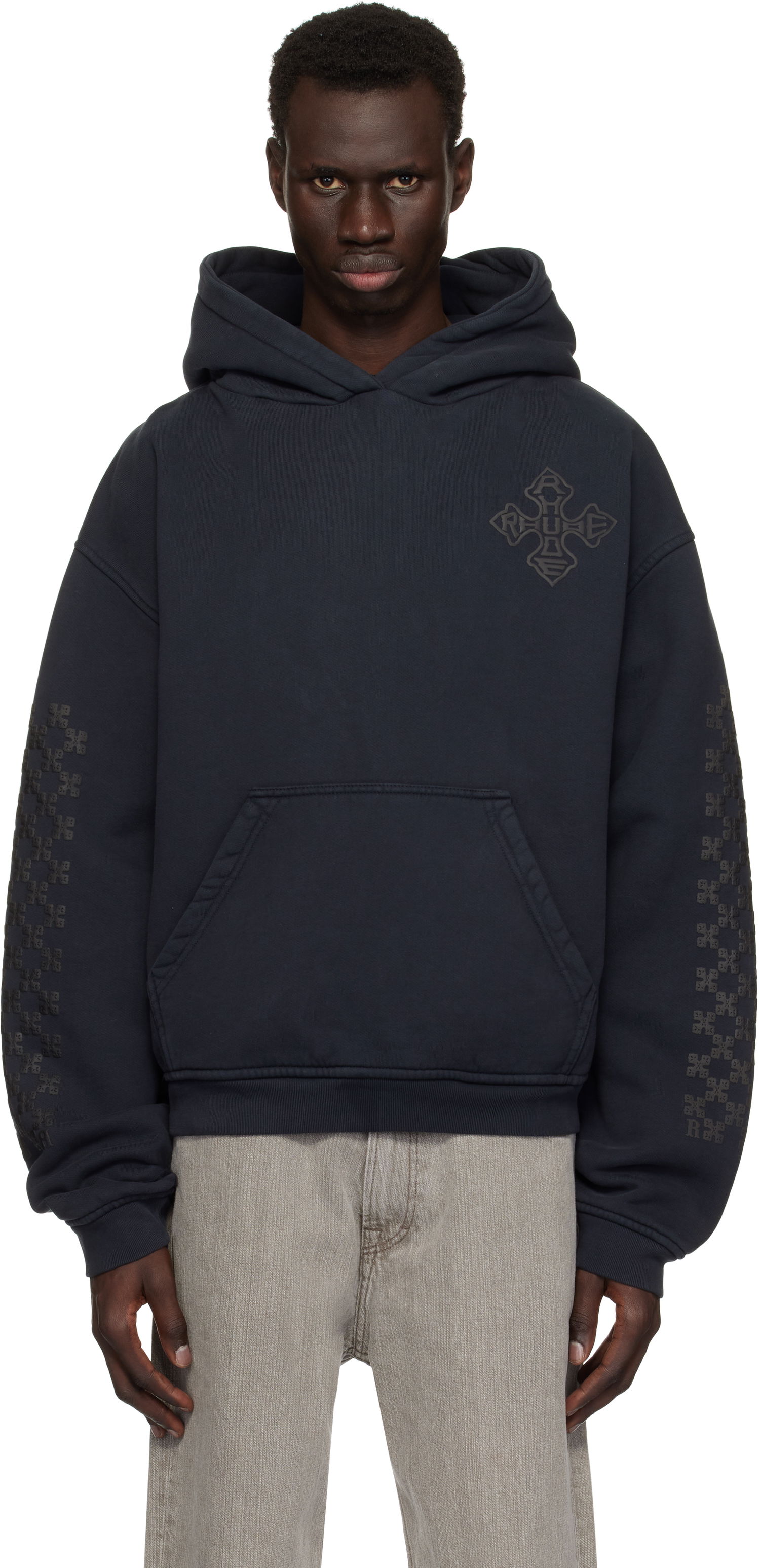 Mikina Rhude Rhude Cross Logo Hoodie Navy | RHPS25HO02012, 0