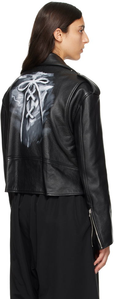 Bomber bunda We11done We11done Women's Leather Biker Jacket Čierna | WD-R53-23-130-W-BK, 2