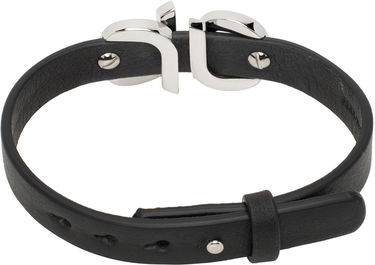 Náramok FERRAGAMO Salvatore Ferragamo Gancini Leather Bracelet Čierna | 771334, 1