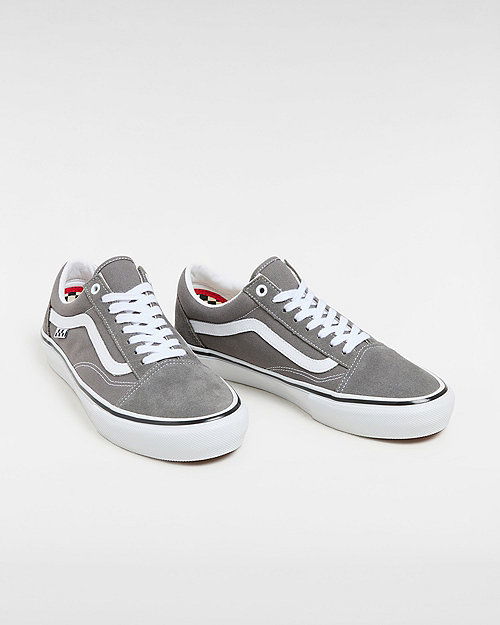 Skate Old Skool Shoes (pewter/white) Unisex Grey, Size 2.5