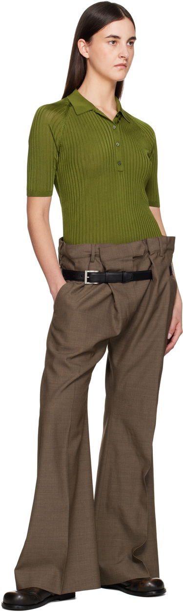 Polo tričko Acne Studios Acne Studios Silk Knit Polo Zelené | A60581-, 4
