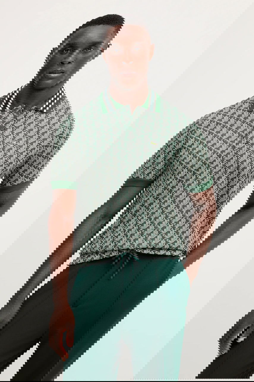 Polo tričko Lacoste Patterned Polo Zelené | DH1417, 0