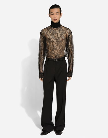 Sveter Dolce & Gabbana Turtleneck Loose Shirt Cuffs Čierna | G8SD9THLM9DN0000, 1