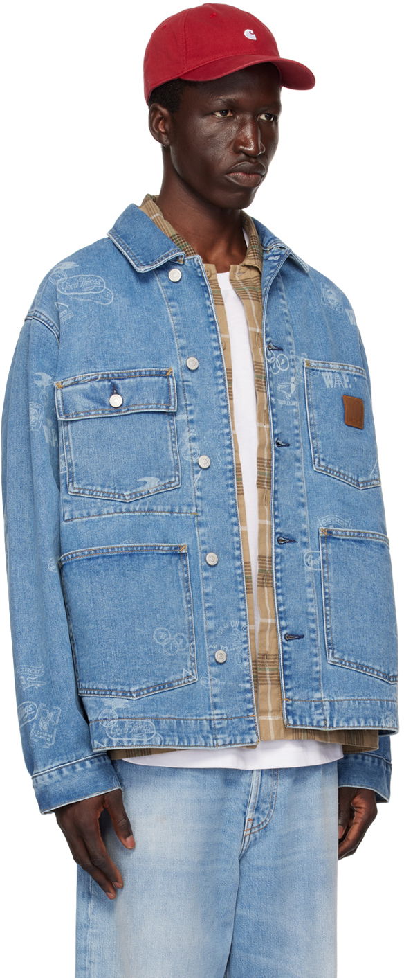 Bunda Carhartt WIP Stamp Print Denim Jacket Modrá | I033743, 1