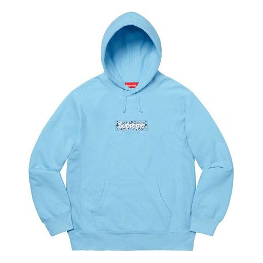 Mikina Supreme Bandana Box Logo Hoodie Modrá | SUP-FW19-10832
