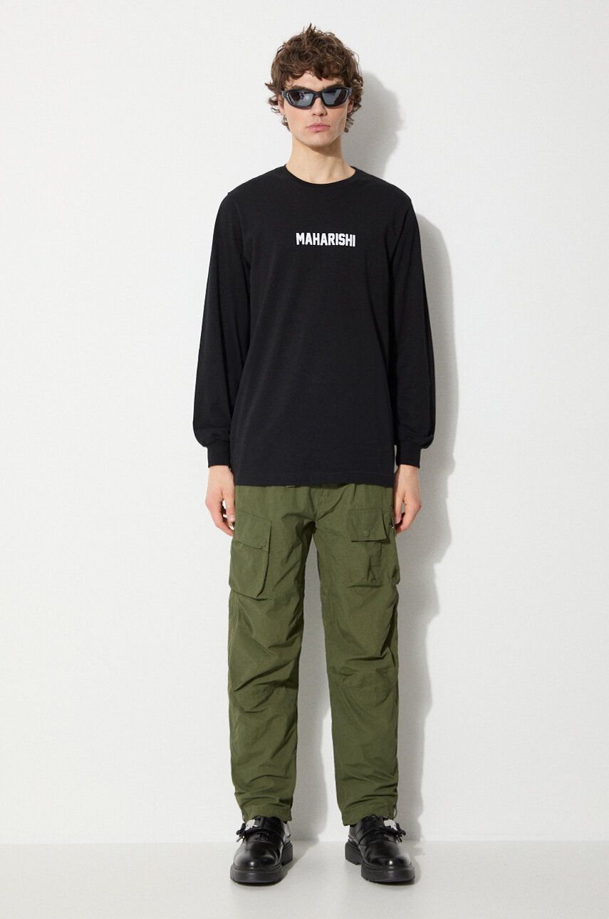 Tričko Maharishi Maharishi Long Sleeve T-Shirt Čierna | 1277.BLACK, 1