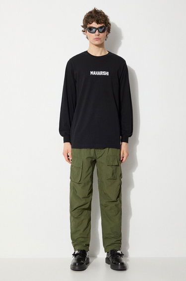 Tričko Maharishi Maharishi Long Sleeve T-Shirt Čierna | 1277.BLACK, 1